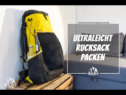 Ultraleicht Rucksack Packen - Struktur und Komfort auch ohne Tragesystem